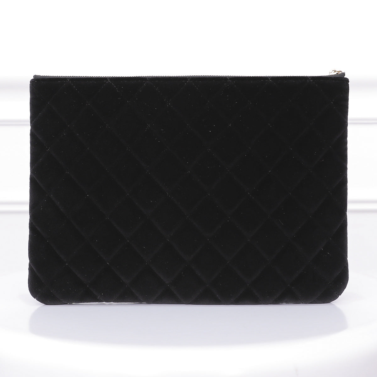 Chanel Black Gold Camellia O Case Clutch