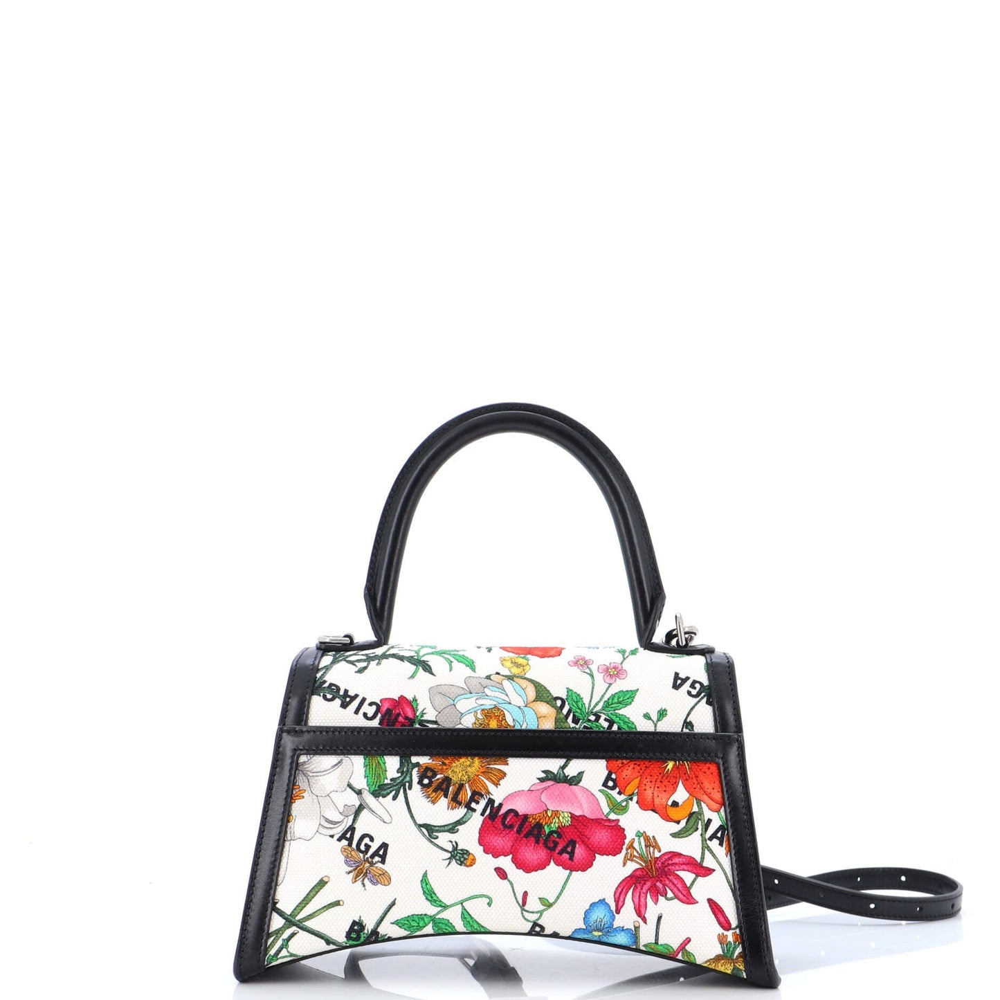 x Balenciaga The Hacker Project Hourglass Top Handle Bag Flora Canvas Small