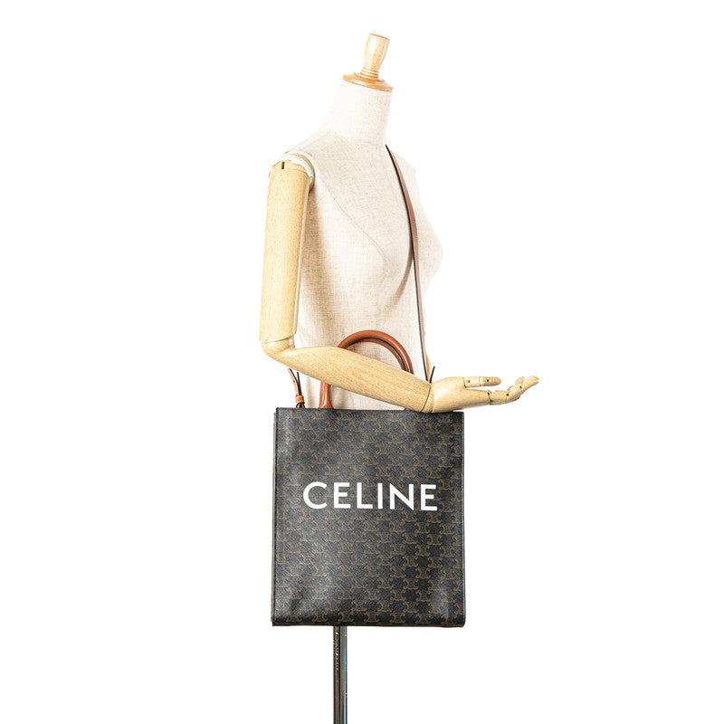 Celine PVC Leather Triomphe Vertical Cabas 2way Bag