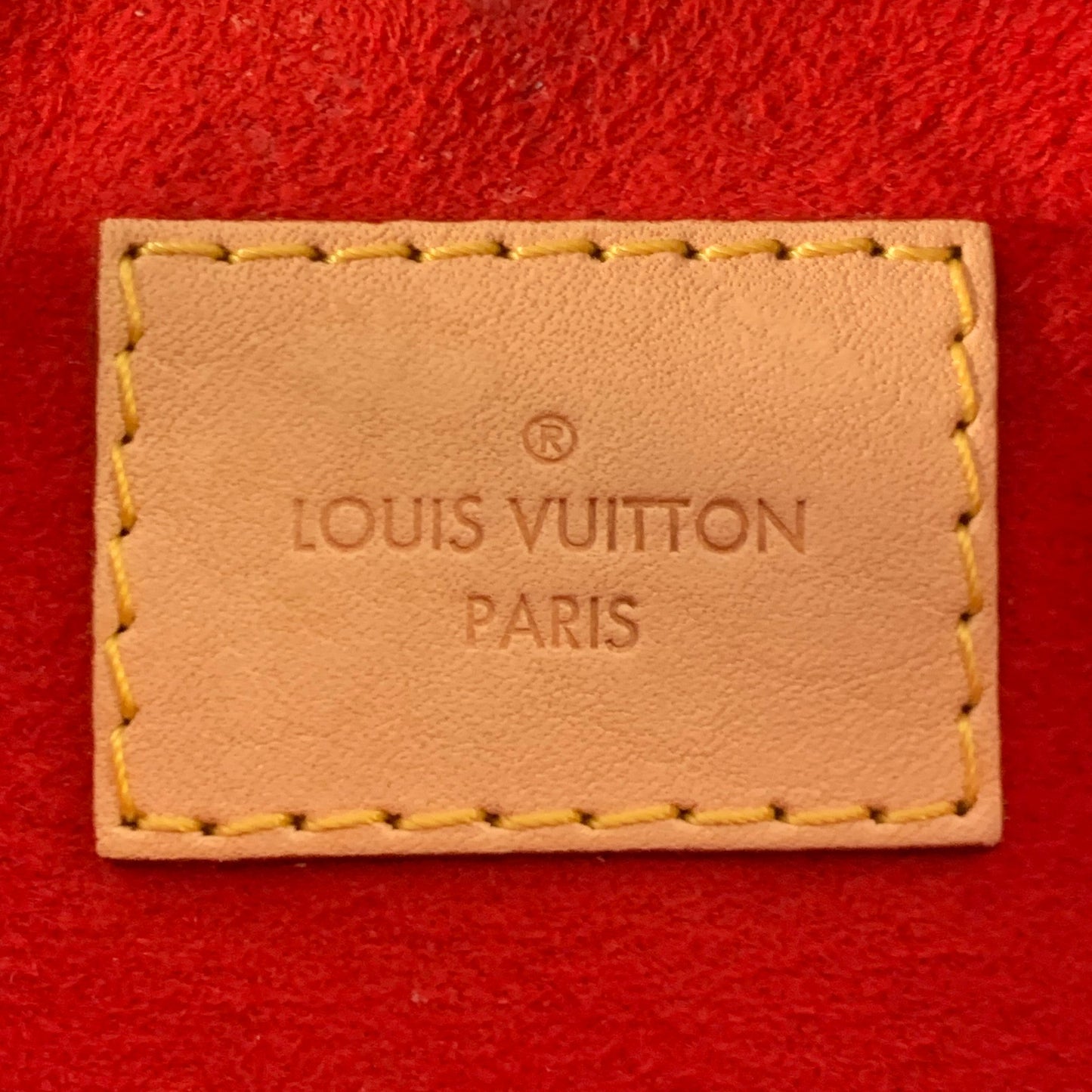 LOUIS VUITTON Pallas Brown Beige Red Monogram Coated Canvas Shoulder Handbag