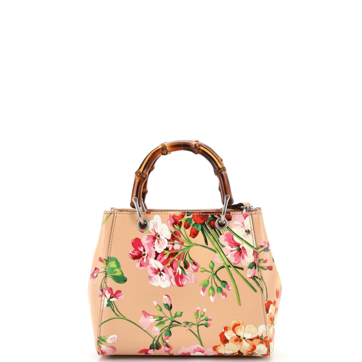 Bamboo Shopper Tote Blooms Print Leather Mini