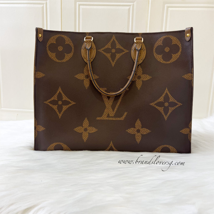 LV Onthego GM in Reverse Monogram Canvas GHW