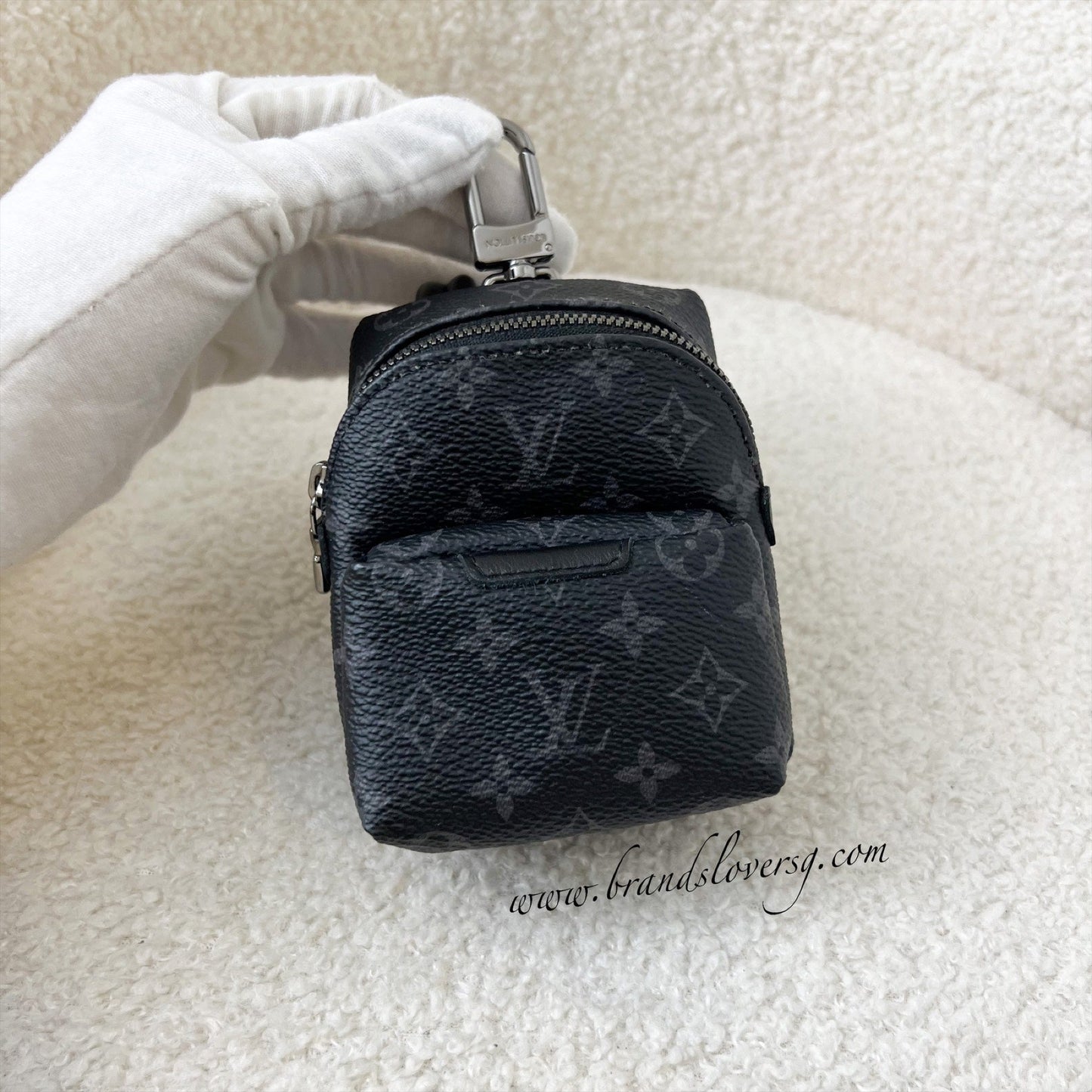 LV Backpack Bag Charm in Monogram Eclipse Canvas