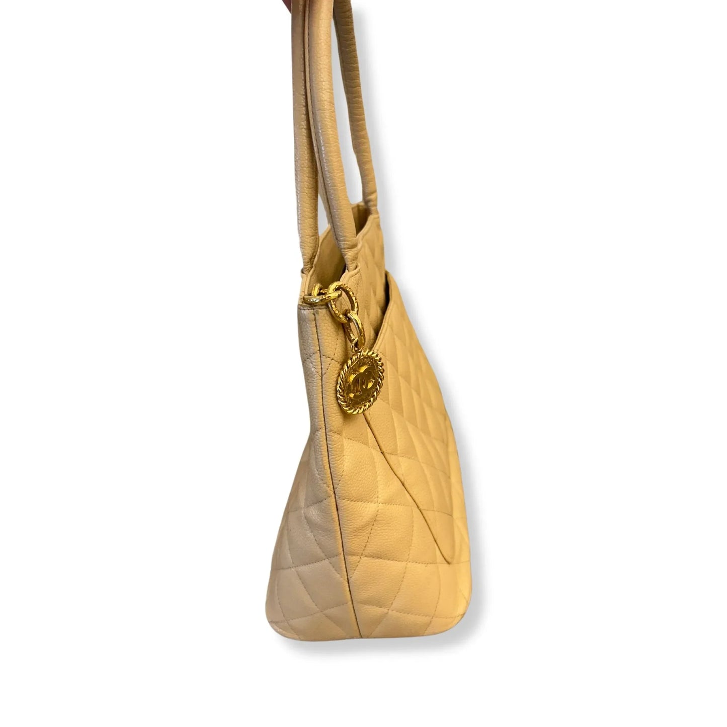 CHANEL BEIGE TOTE MEDALLION BAG
