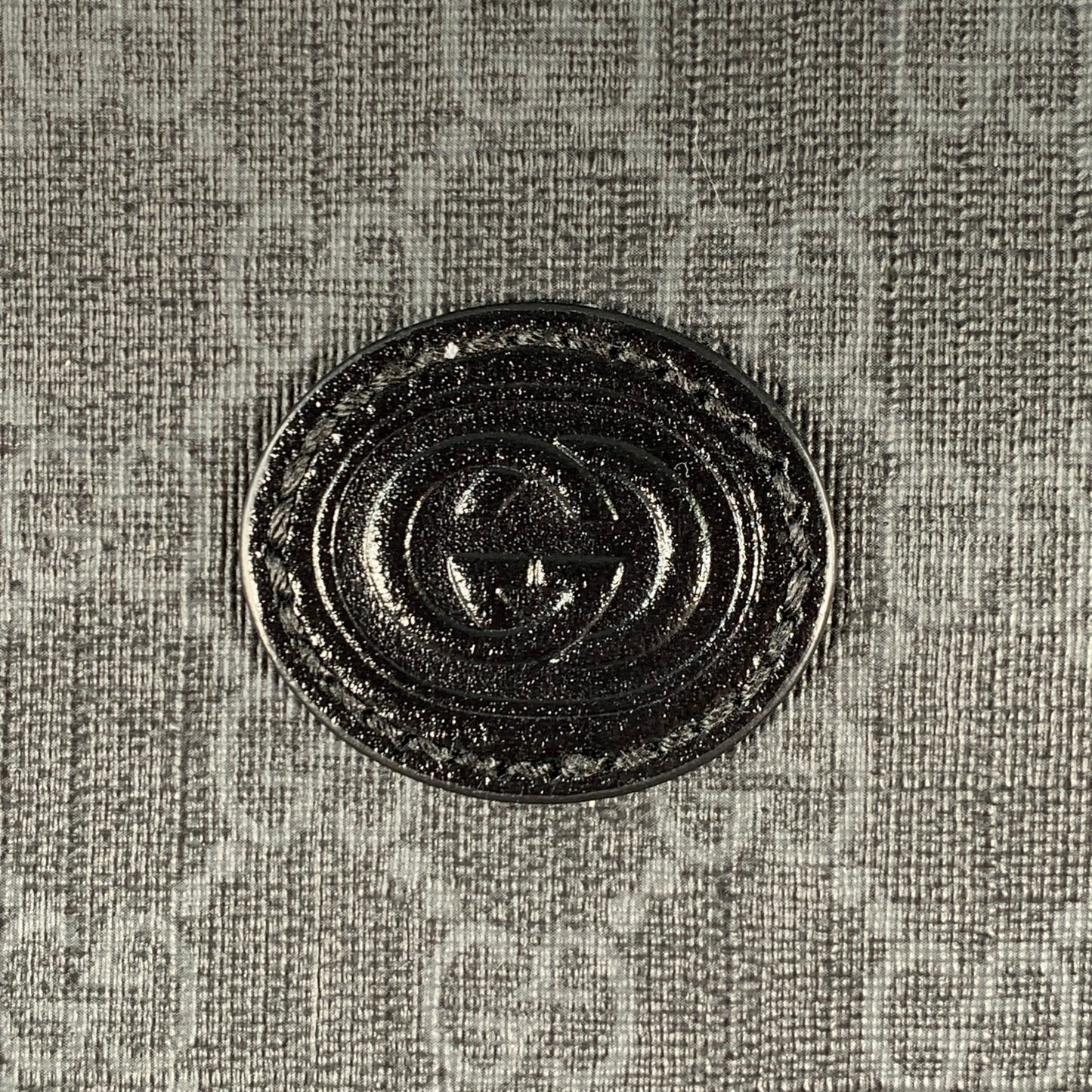 GUCCI Guccissima Black Grey Monogram Coated Canvas Leather Crossbody Bag