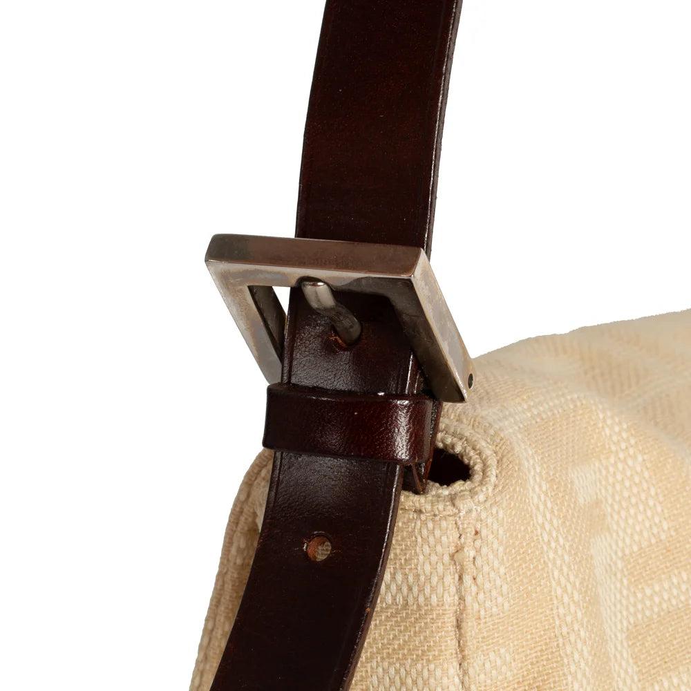 Beige Canvas Fendi Baguette
