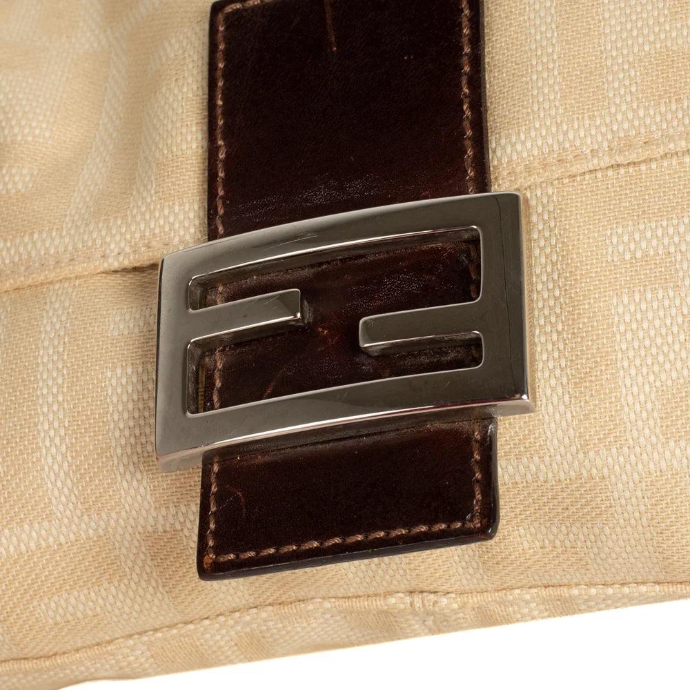 Beige Canvas Fendi Baguette