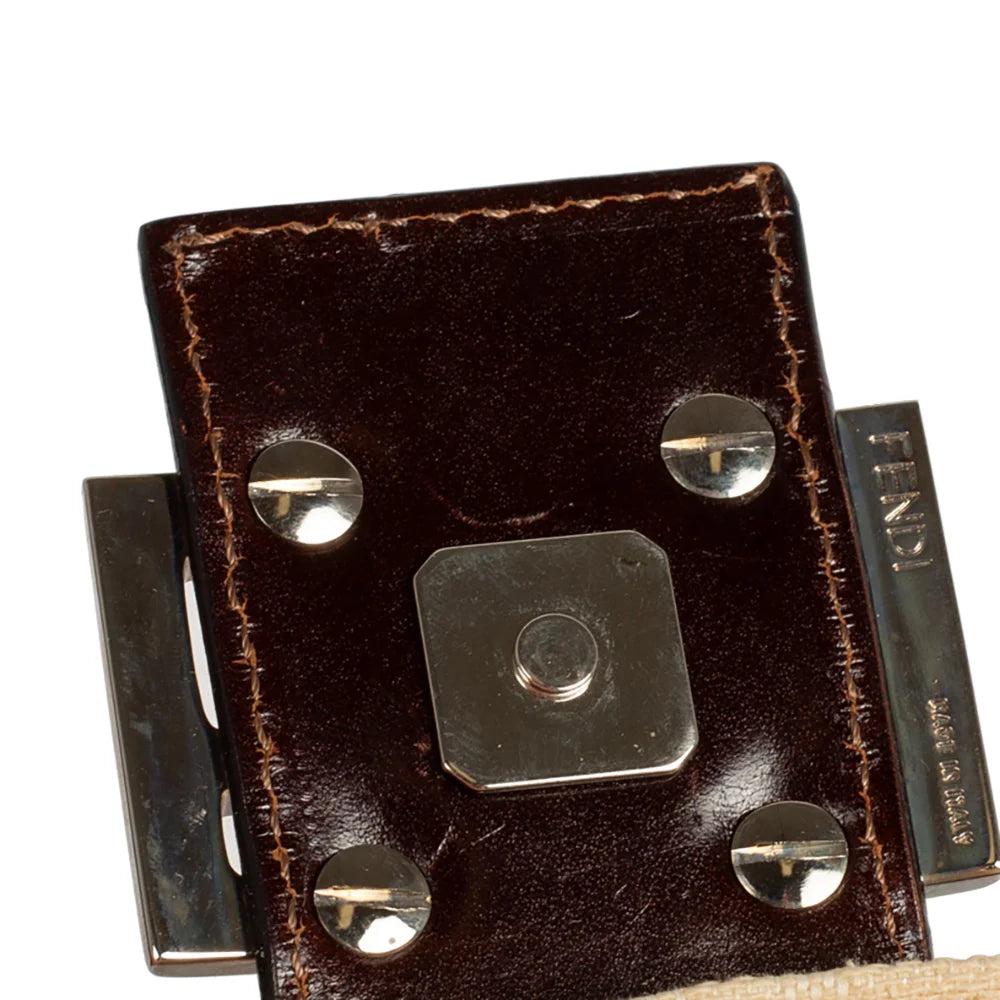 Beige Canvas Fendi Baguette