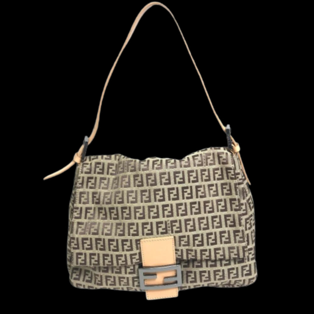 Beige Canvas Fendi Baguette Mamma