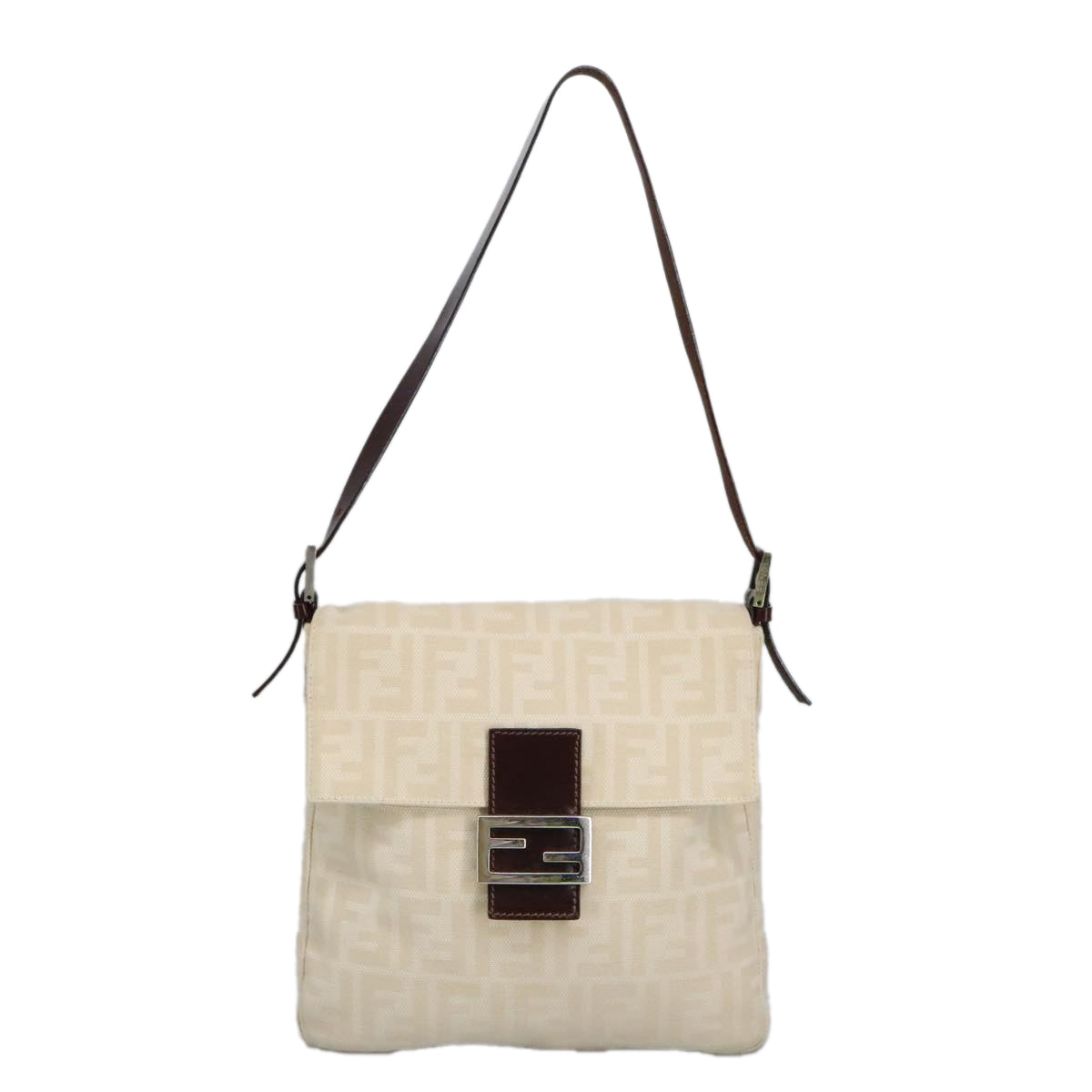 Beige Canvas Fendi Baguette