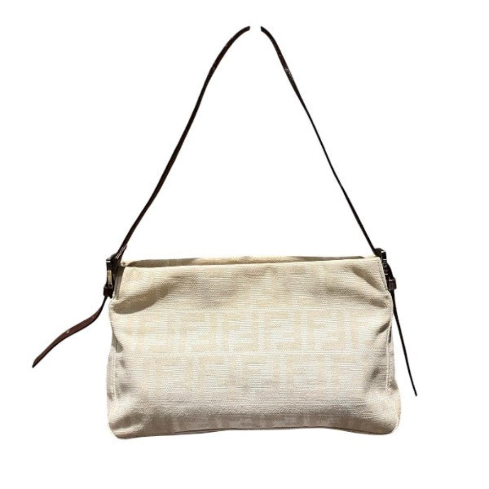 Beige Canvas Fendi Baguette