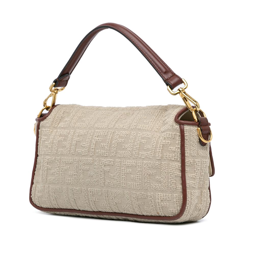 Beige Canvas Fendi Baguette