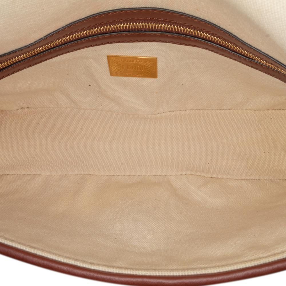Beige Canvas Fendi Baguette