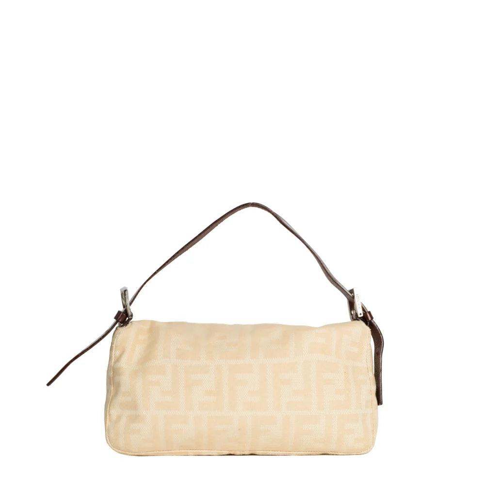 Beige Canvas Fendi Baguette
