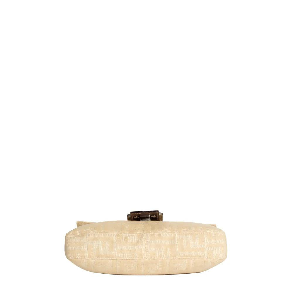 Beige Canvas Fendi Baguette