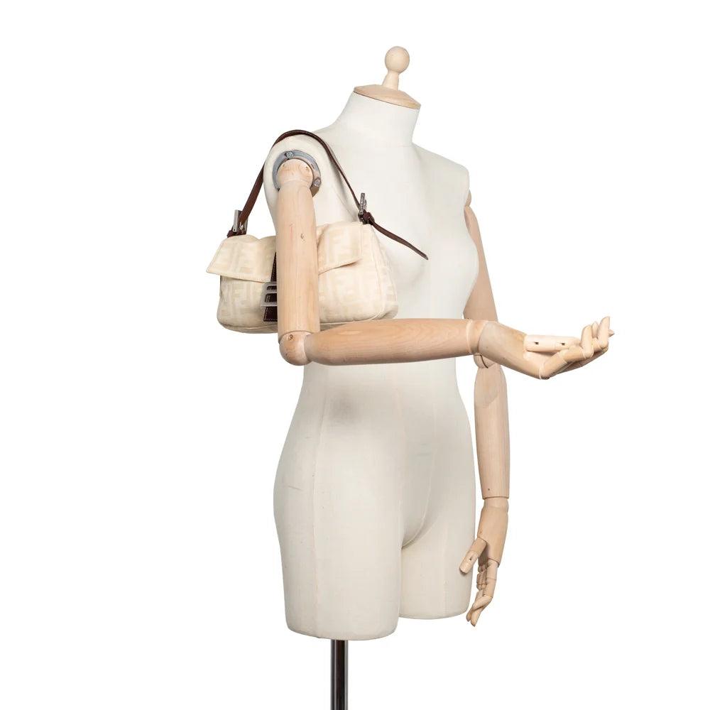 Beige Canvas Fendi Baguette