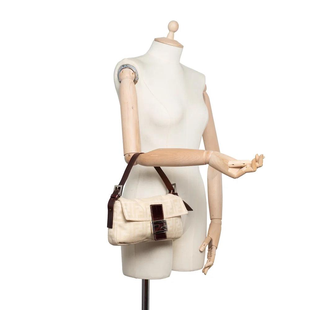 Beige Canvas Fendi Baguette