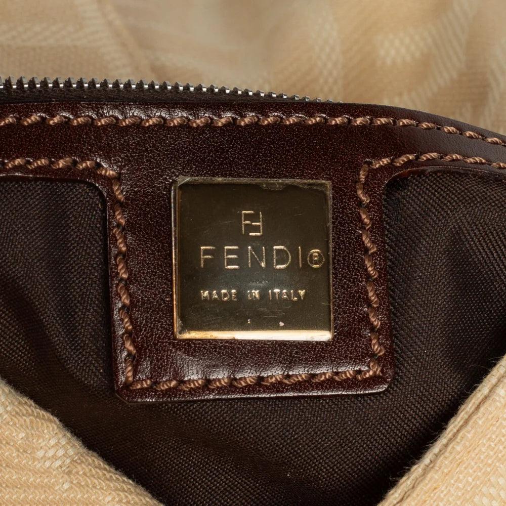 Beige Canvas Fendi Baguette