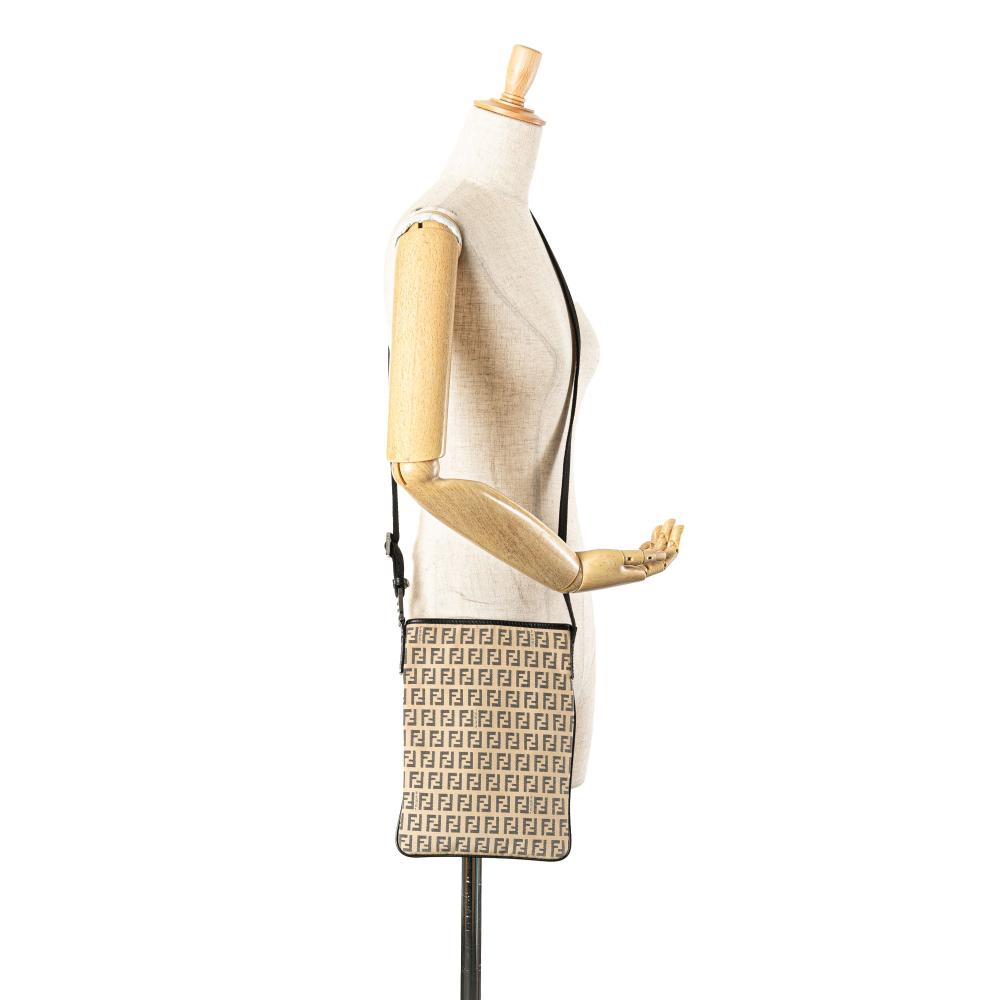 Beige Canvas Fendi Crossbody Bag