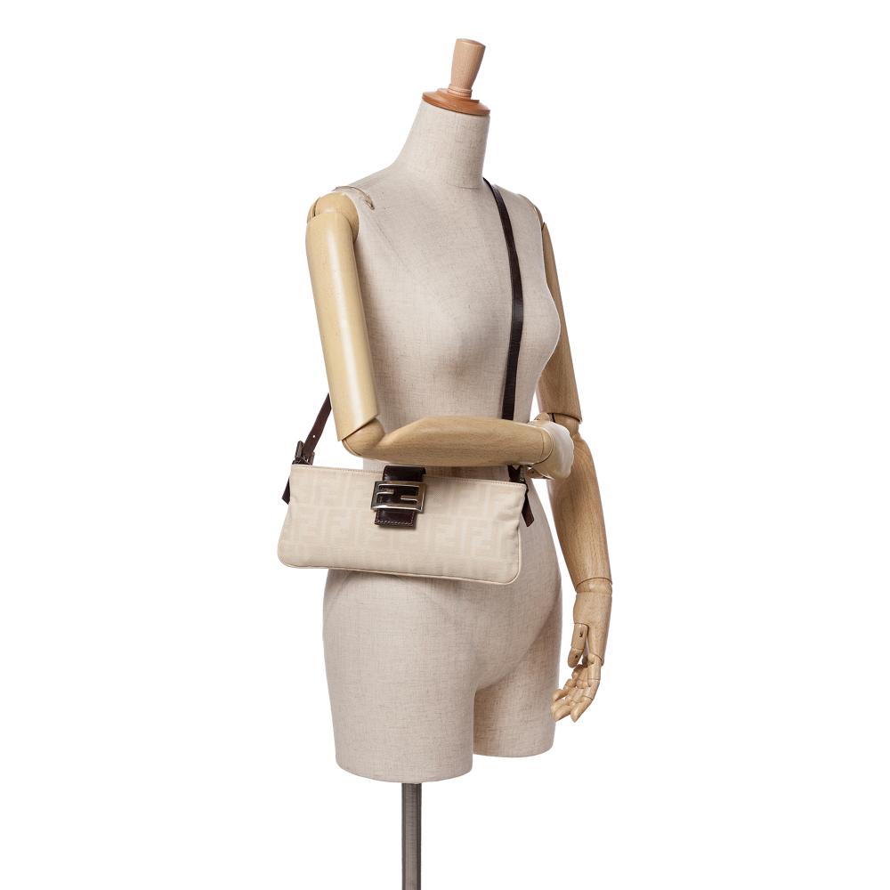 Beige Canvas Fendi Crossbody Bag