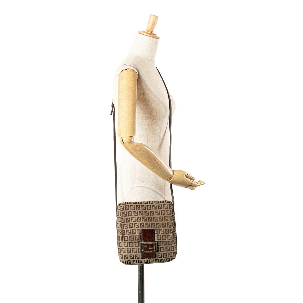 Beige Canvas Fendi Crossbody Bag
