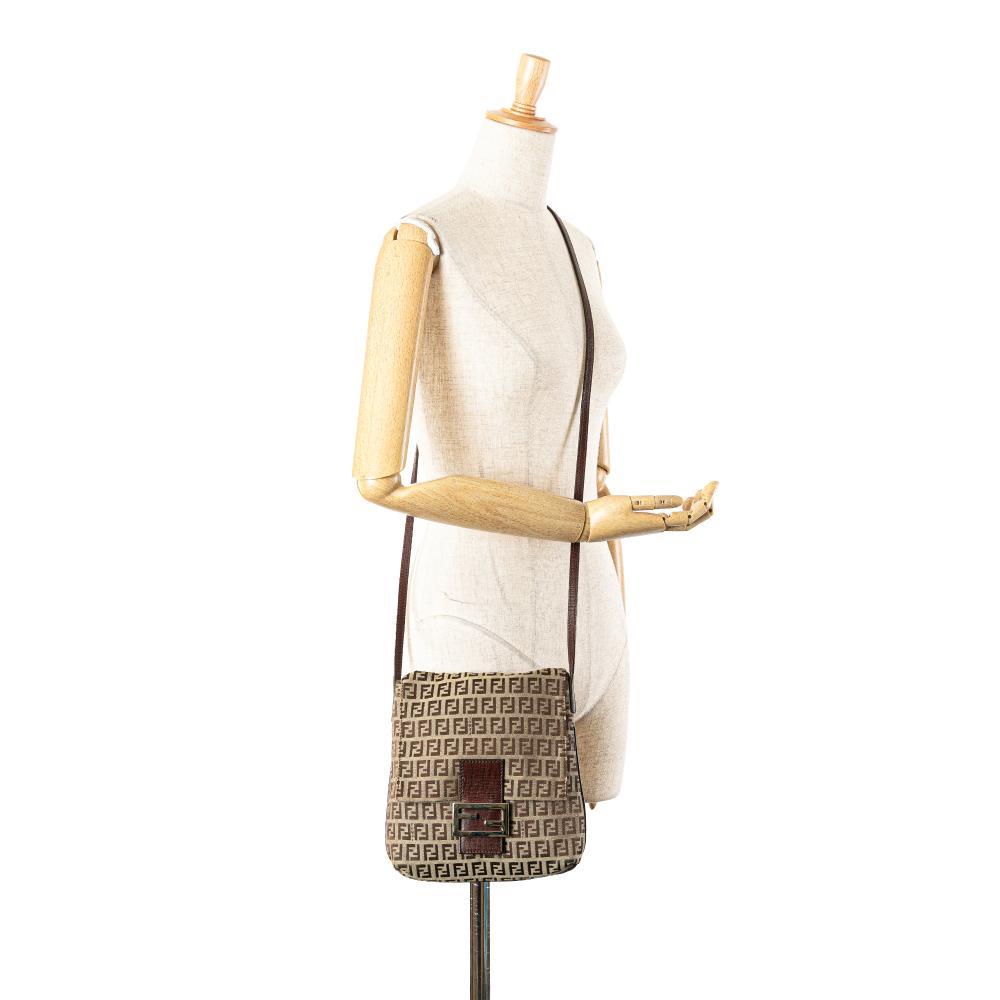 Beige Canvas Fendi Crossbody Bag