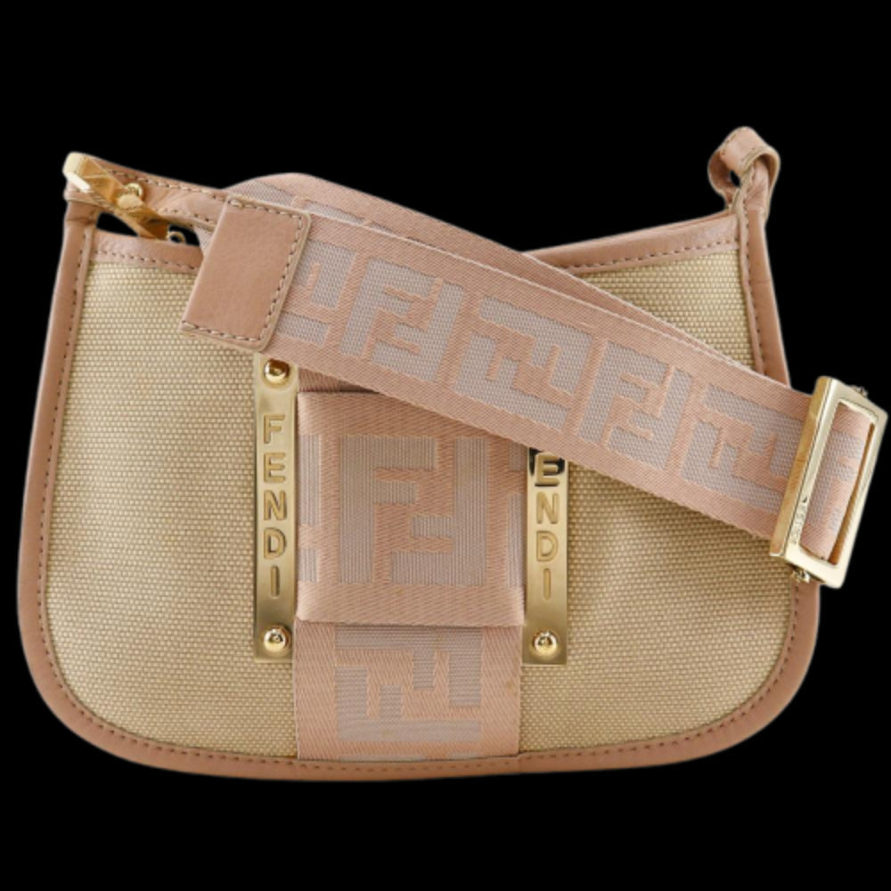 Beige Canvas Fendi Crossbody Bag