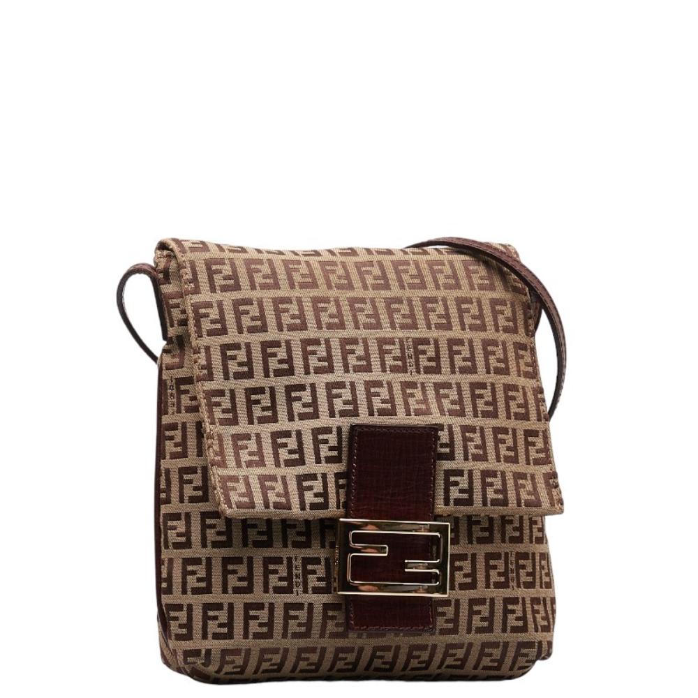 Beige Canvas Fendi Crossbody Bag