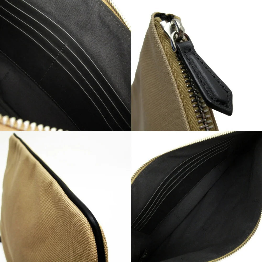 Beige Canvas Fendi Clutch