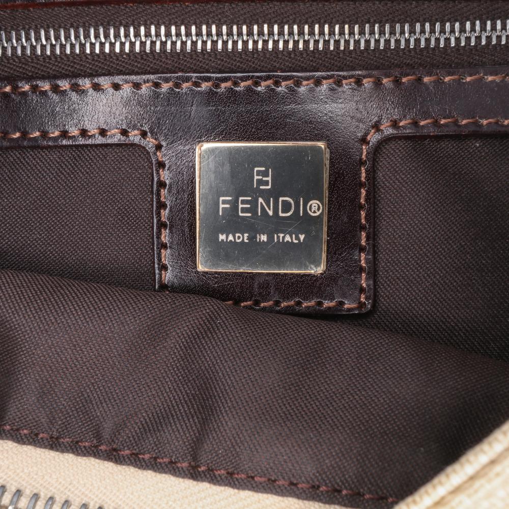 Beige Canvas Fendi Crossbody Bag