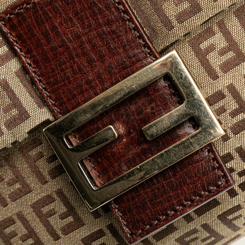 Beige Canvas Fendi Crossbody Bag