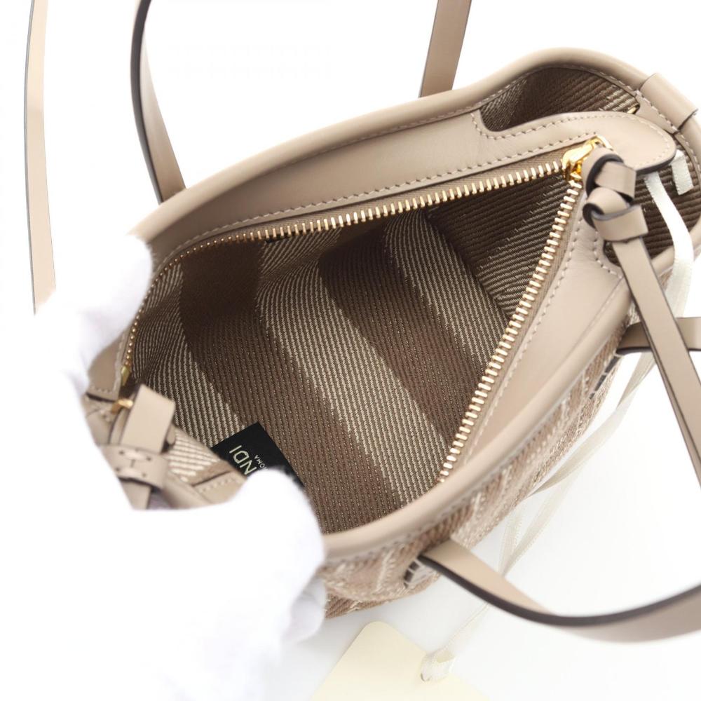 Beige Canvas Fendi Handbag