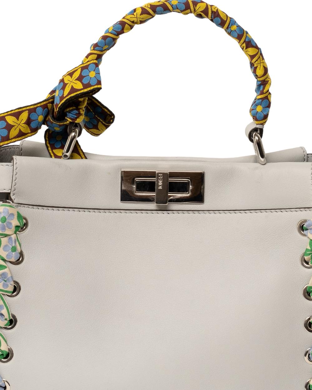 Beige Canvas Fendi Peekaboo