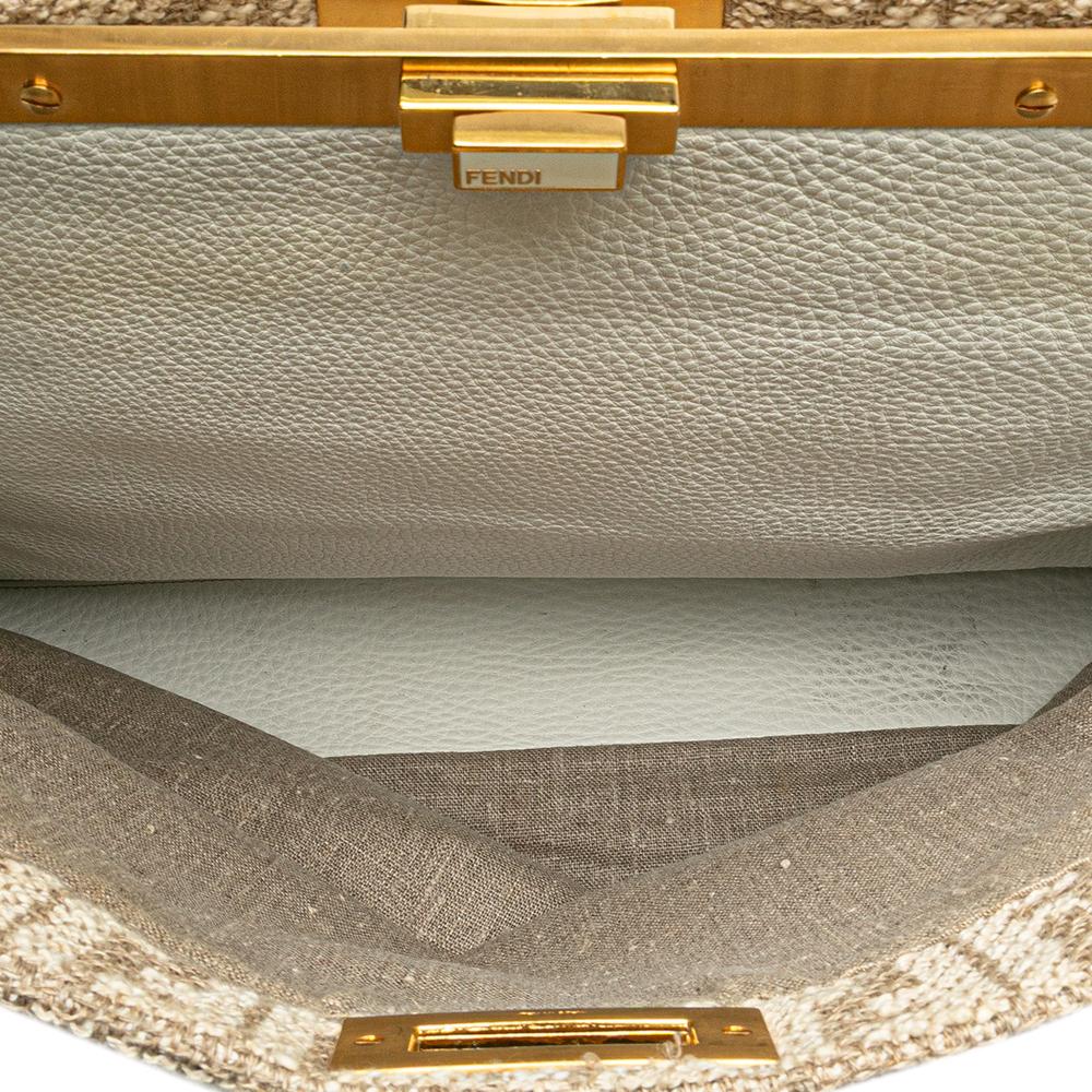 Beige Canvas Fendi Peekaboo