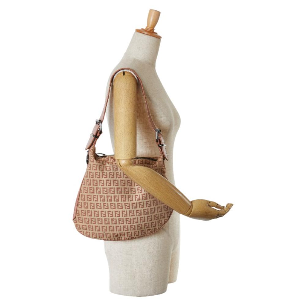 Beige Canvas Fendi Shoulder Bag