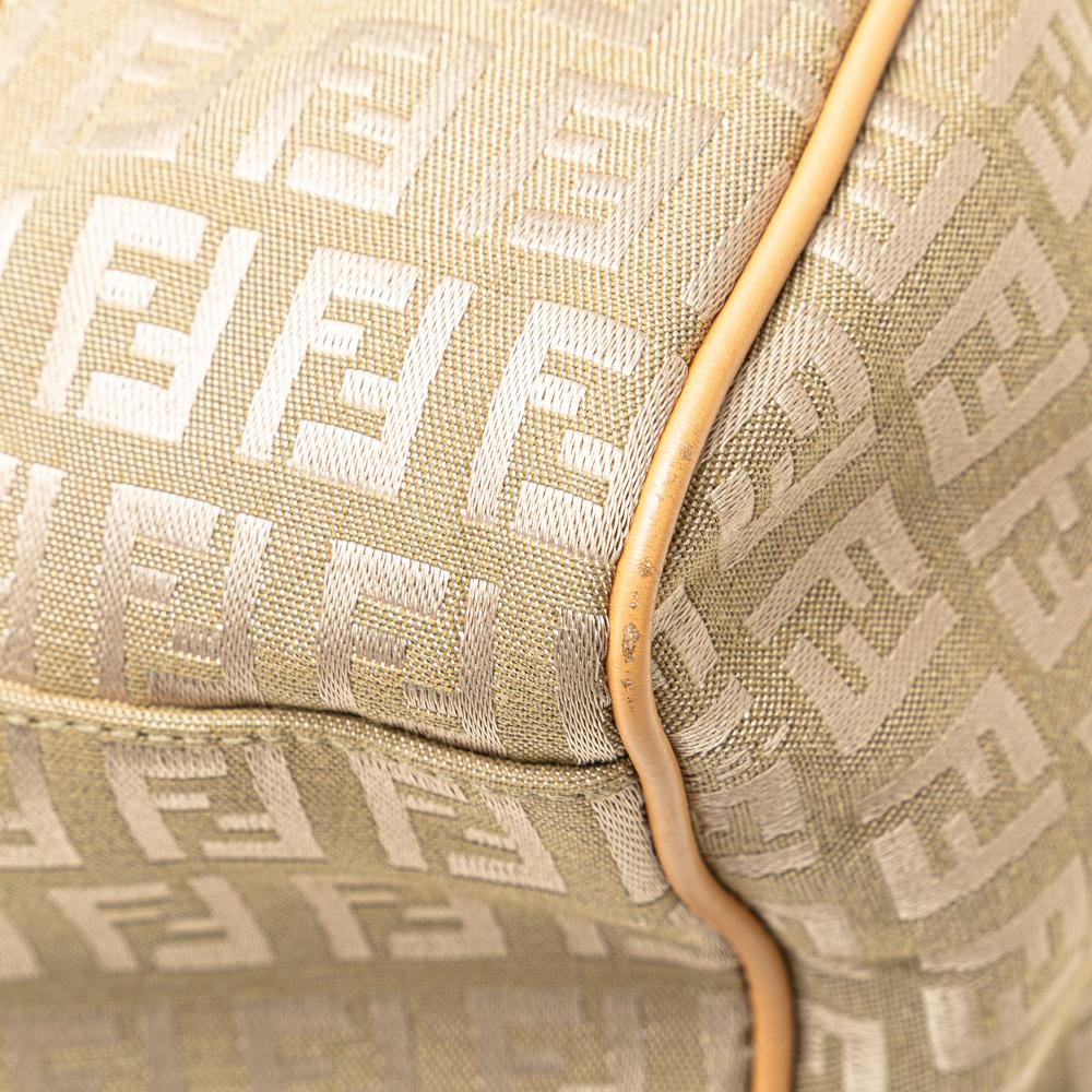 Beige Canvas Fendi Shoulder Bag