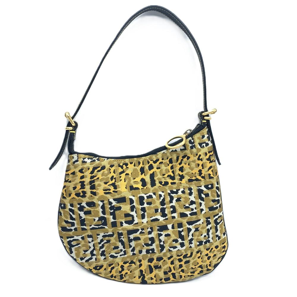 Beige Canvas Fendi Shoulder Bag