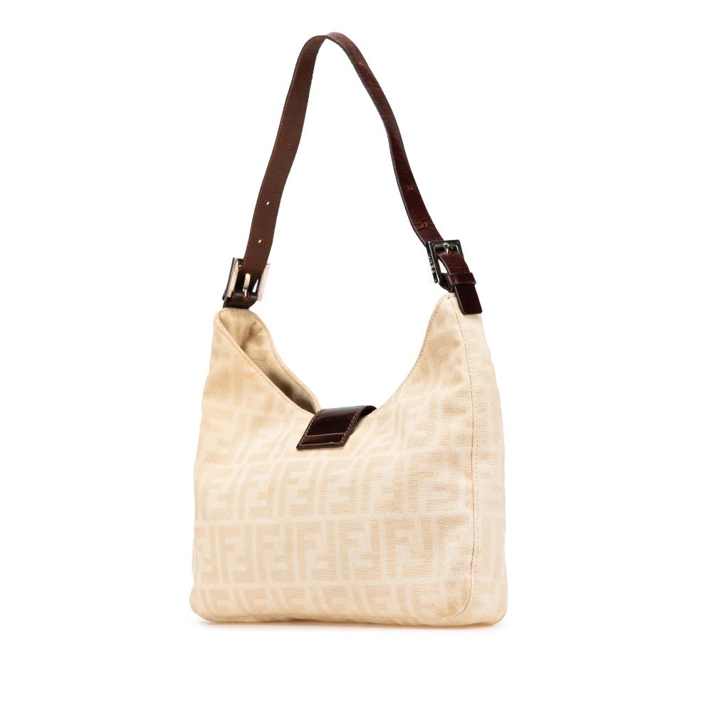 Beige Canvas Fendi Shoulder Bag