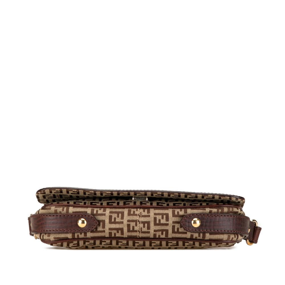 Beige Canvas Fendi Shoulder Bag