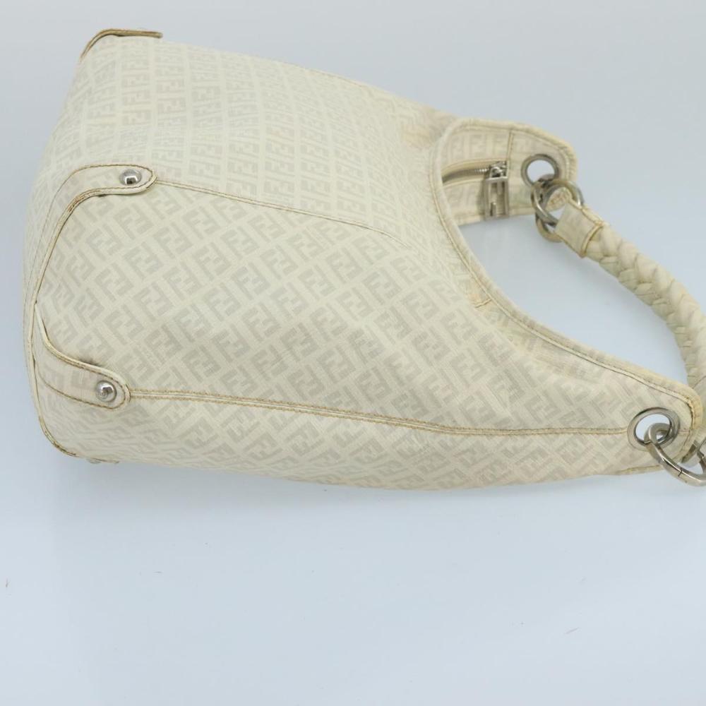 Beige Canvas Fendi Shoulder Bag