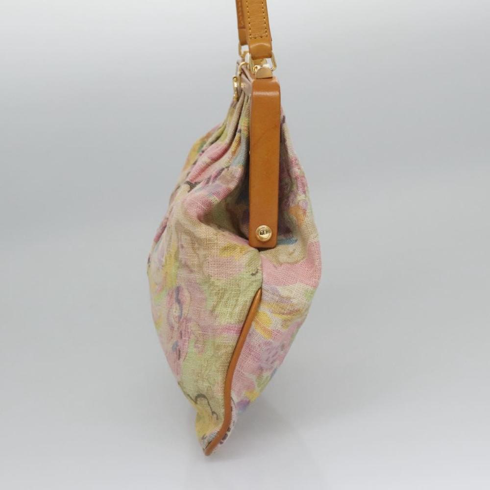 Beige Canvas Fendi Shoulder Bag