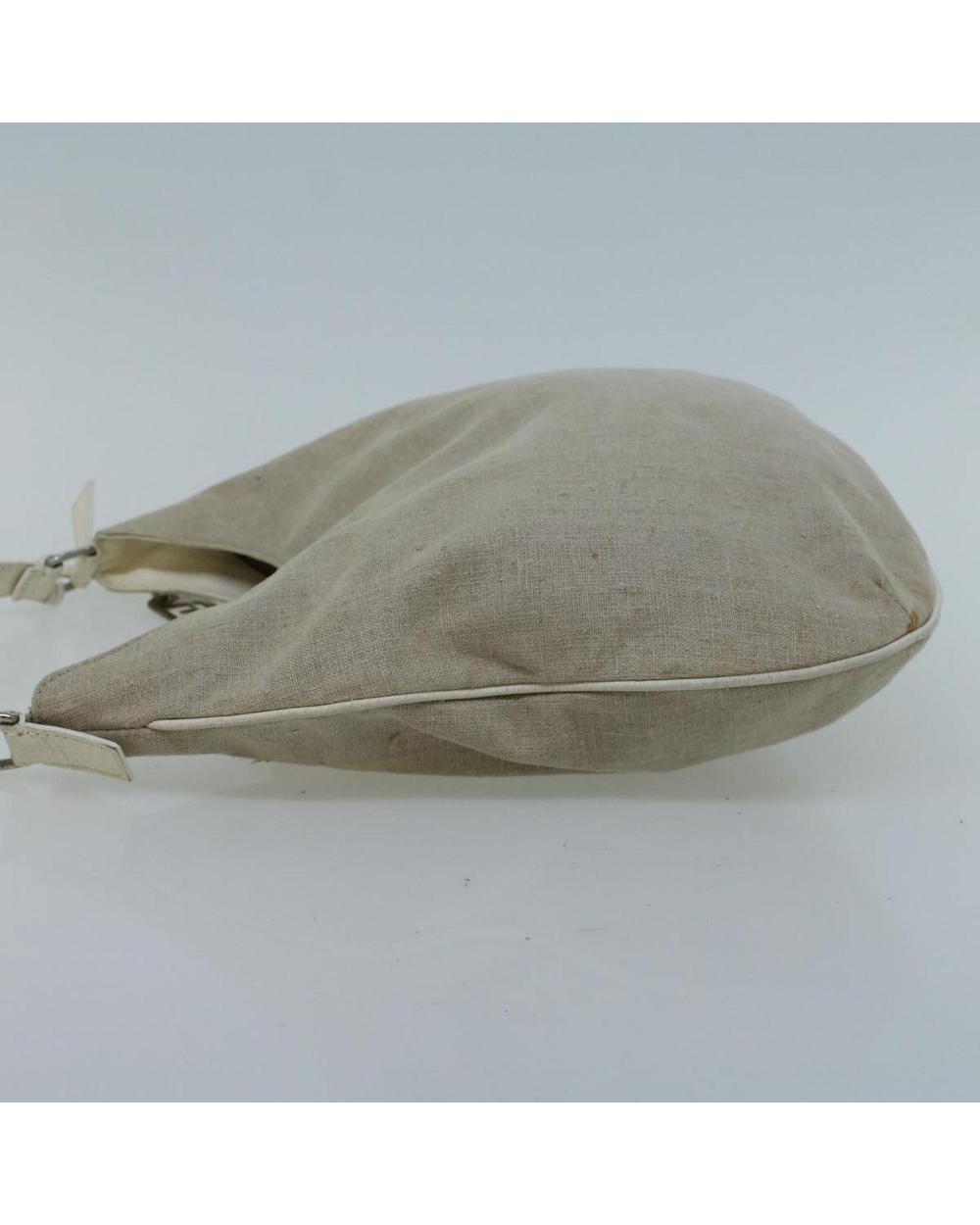 Beige Canvas Fendi Shoulder Bag