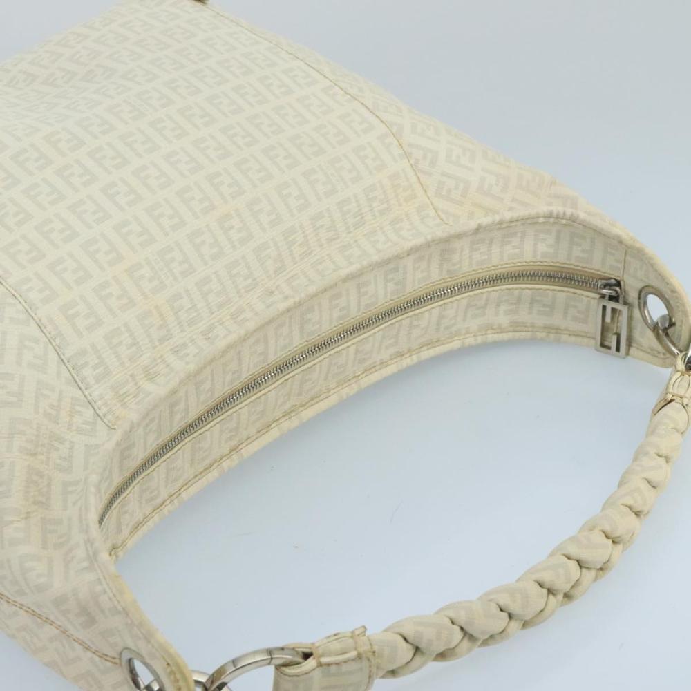 Beige Canvas Fendi Shoulder Bag