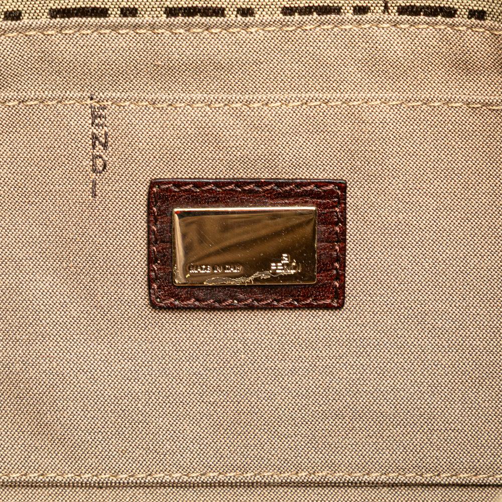 Beige Canvas Fendi Shoulder Bag