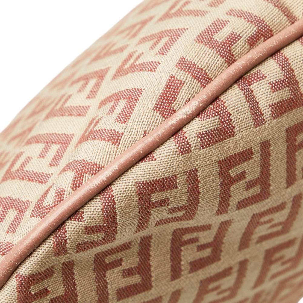 Beige Canvas Fendi Shoulder Bag
