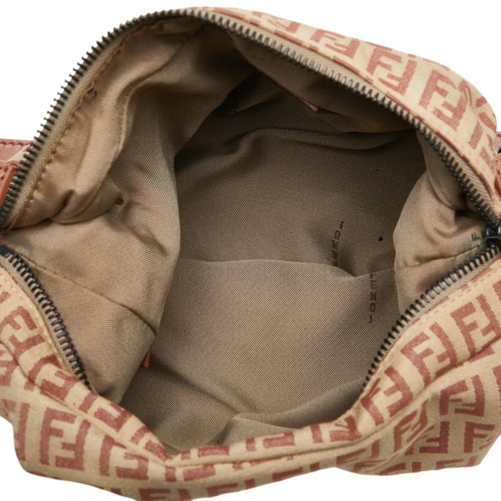 Beige Canvas Fendi Shoulder Bag