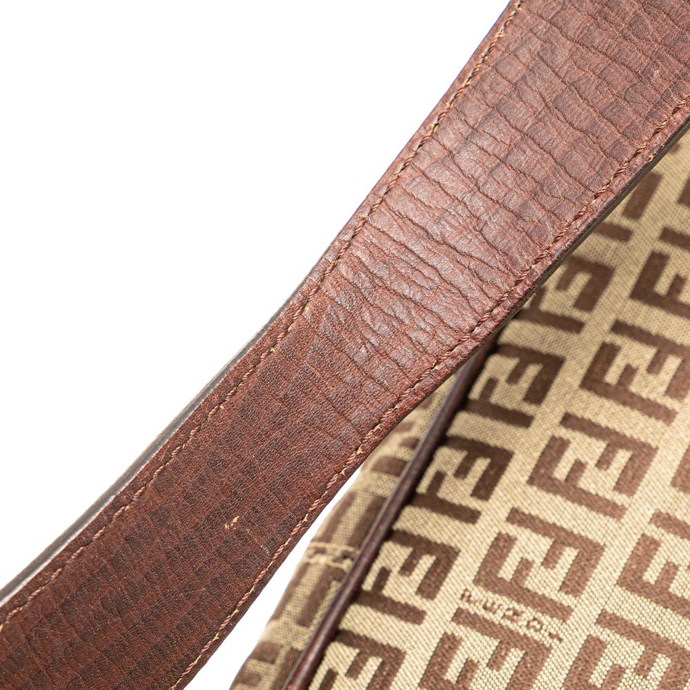 Beige Canvas Fendi Shoulder Bag