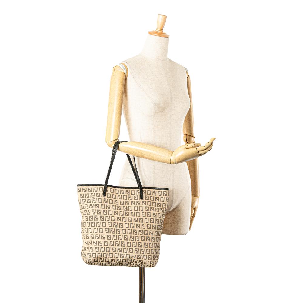 Beige Canvas Fendi Tote