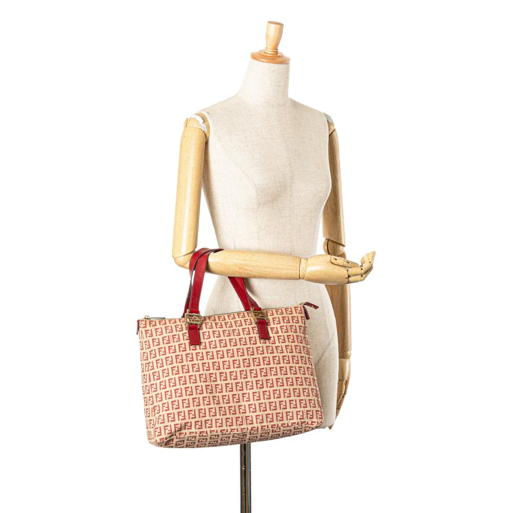 Beige Canvas Fendi Tote