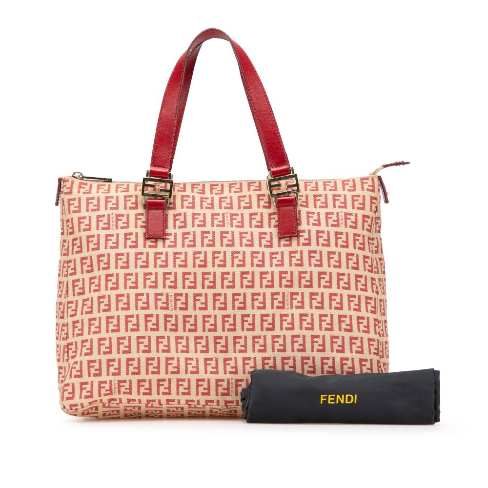 Beige Canvas Fendi Tote